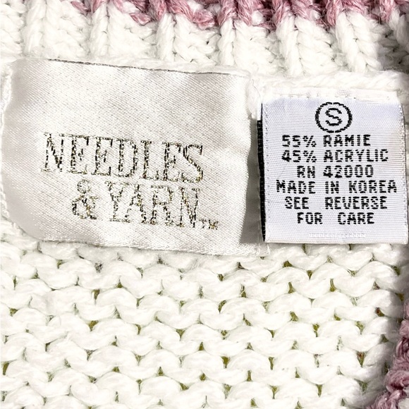 VINTAGE cottage floral chunky knit sweater feminine romantic 80s 90s cottagecore - Picture 9 of 14